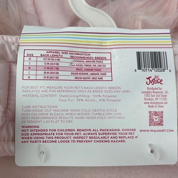 Justice Pet Reversible Puffer Jacket Chest & Neck Strap Ombre Medium - Picture 6 of 6